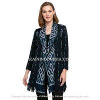 KI Outer Cardigan Jaket Blazer Tenun Kemala Safiyya Hijau